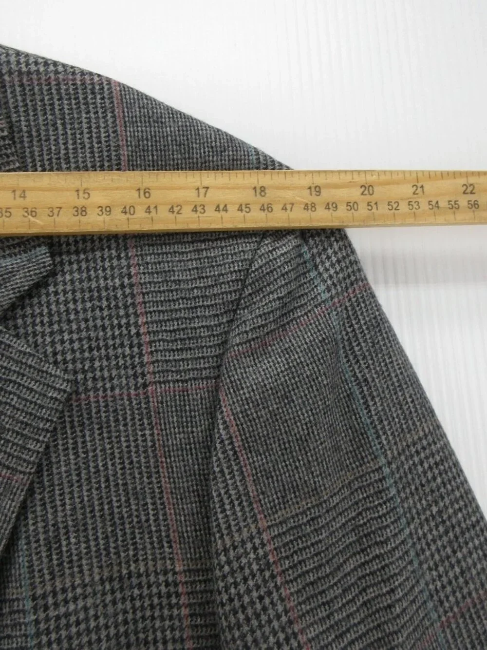 VINTAGE Majer Sport Coat 44 Blazer Pure Wool Glen Plaid Jacket USA *